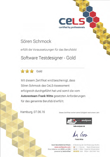 CeLS - Software Testdesigner - Gold